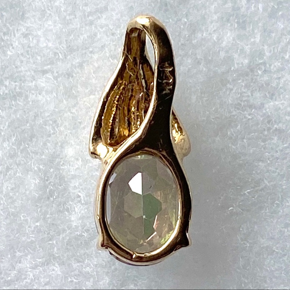 Elegant Gold and Multicolor Pendant Necklace - Picture 7 of 17